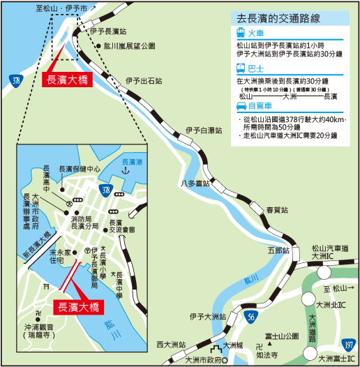 去長濱大橋的交通路線
