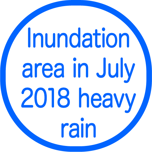 Inundation area in July 2018 heavy rain