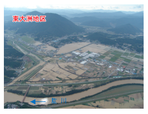 東大洲地区洪水時航空写真