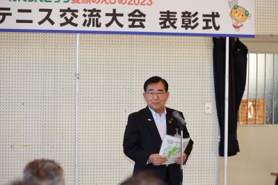 挨拶する二宮市長