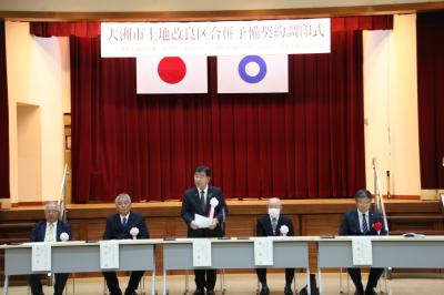 挨拶をする二宮市長