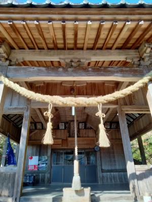 １２月柳沢河内神社のしめ縄飾り