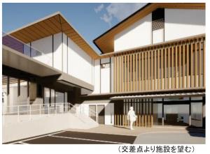 交差点より施設を望む