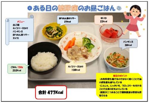 糖尿病ある日のお昼ご飯2