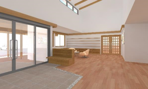 上須戒_玄関・図書コーナー