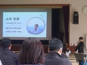 ３月市役所での活動報告会の様子