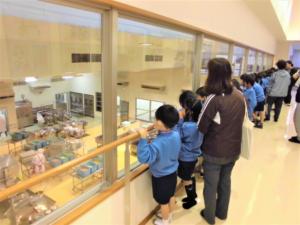 調理場を見学しているところ