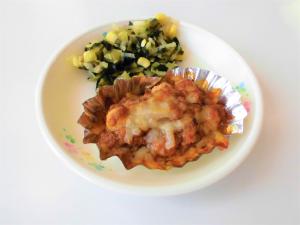 出来上がりの豆腐のミートグラタン