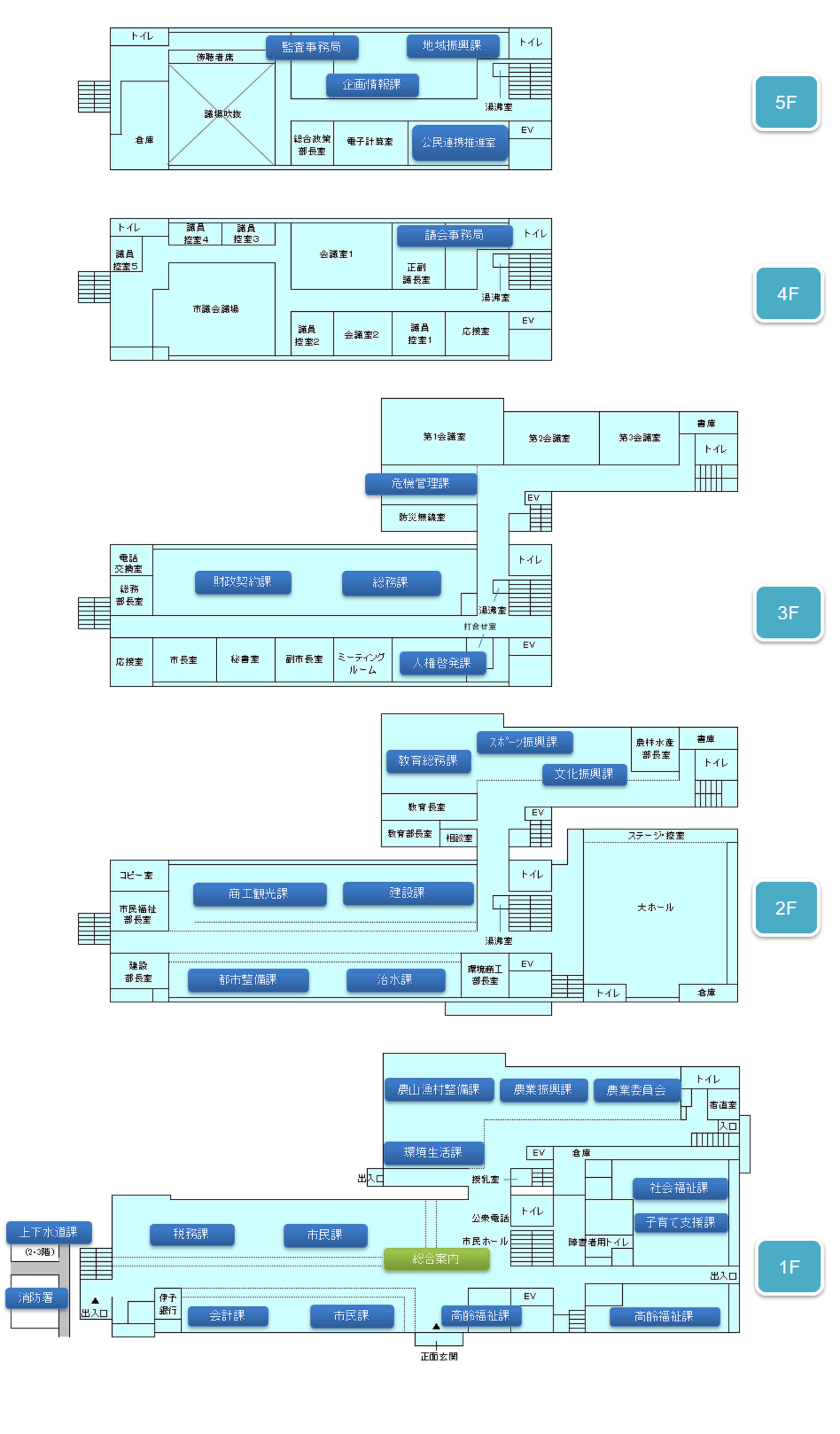 本庁舎フロアマップ