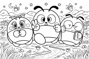 ほたるのぬり絵