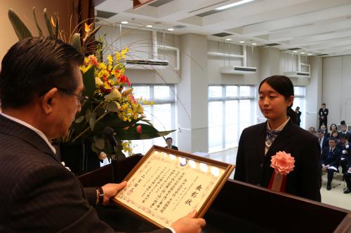 長浜高等学校水族館部　代表　重松楽々さん