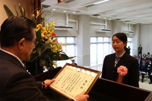 長浜高等学校水族館部　代表　重松楽々さん