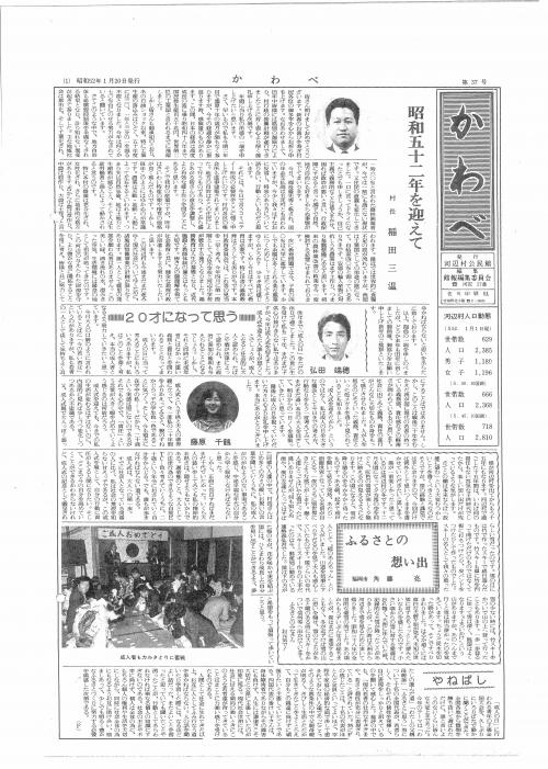 旧河辺村公民館報表紙