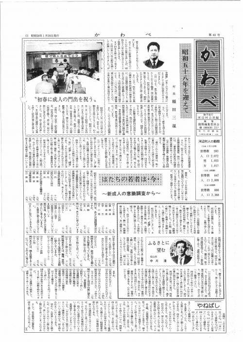 旧河辺村公民館報表紙