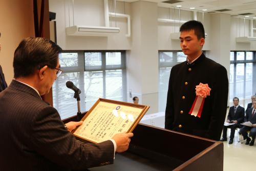 八幡浜工業高等学校３年　城ノ戸翼さん